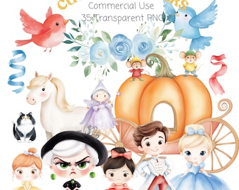 Watercolor Story Characters Clipart: Nursery Decor PNG (Digital Download)