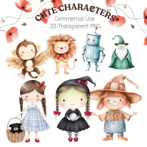 Clipart di personaggi carini / Clipart per baby shower / Clipart per decorazioni per cameretta dei bambini / Clipart Wicked / Glenda / Illustrazioni per bambini / Arte per cameretta dei bambini / Festa per bambini