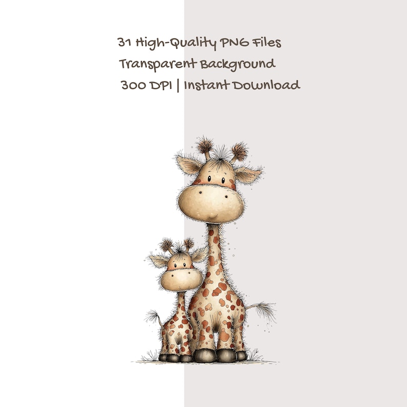 Imágenes prediseñadas de animales y bebés: Gráficos infantiles (descarga digital - 31 PNG) imagen 2