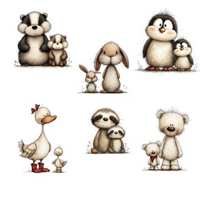 Imágenes prediseñadas de animales y bebés: Gráficos infantiles (descarga digital - 31 PNG) imagen 8