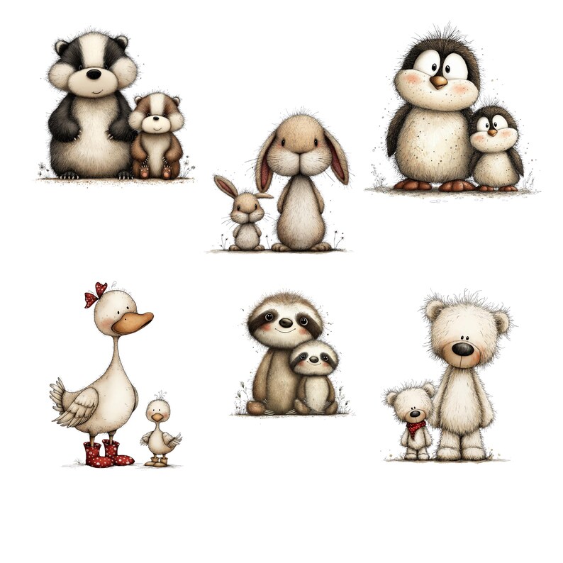 Imágenes prediseñadas de animales y bebés: Gráficos infantiles (descarga digital - 31 PNG) imagen 8