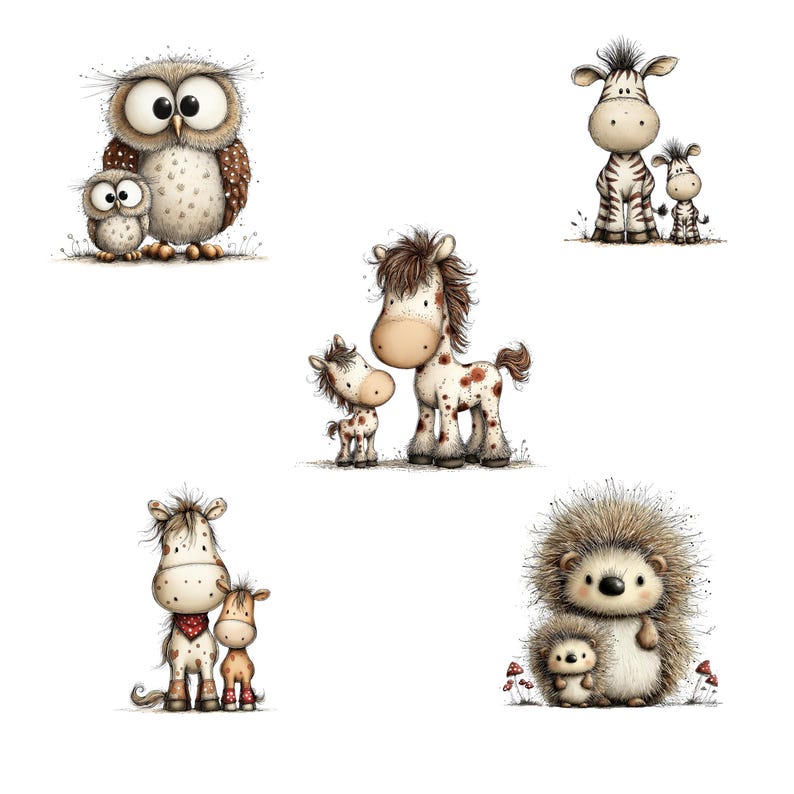Imágenes prediseñadas de animales y bebés: Gráficos infantiles (descarga digital - 31 PNG) imagen 3