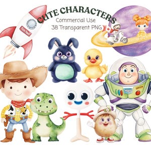 Clipart de Brinquedo | Estilo Berçário | Festa de Aniversário | Chá de Bebê | Download Digital para Imprimir | Estilo Berçário em Aquarela | Convites | Festa PNG