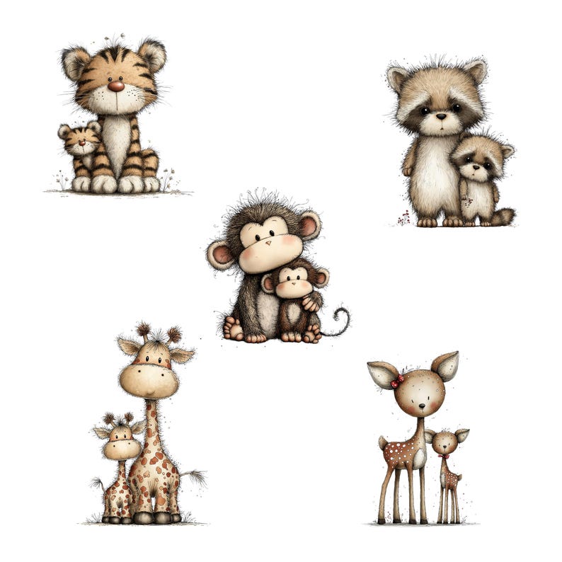 Imágenes prediseñadas de animales y bebés: Gráficos infantiles (descarga digital - 31 PNG) imagen 5