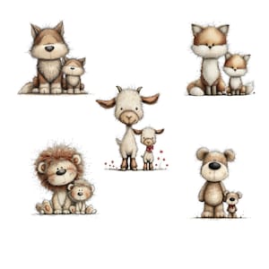 Imágenes prediseñadas de animales y bebés: Gráficos infantiles (descarga digital - 31 PNG) imagen 7