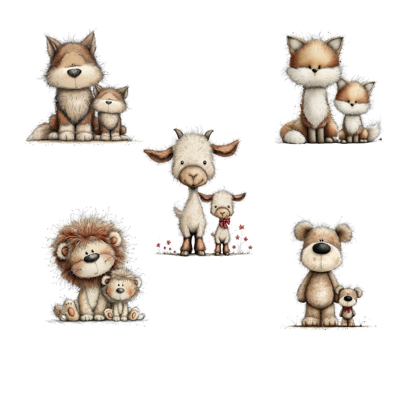 Imágenes prediseñadas de animales y bebés: Gráficos infantiles (descarga digital - 31 PNG) imagen 7