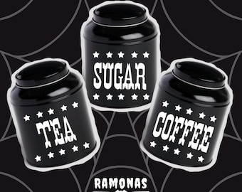 Juego de urnas Rootin Tootin - Juego de urnas de cocina medianas. Personalizables.