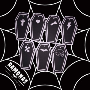 Coffin Image Cutout Gift Tags x 6