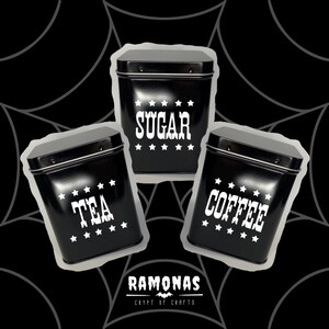 Rootin Tootin ヒンジ付きキャニスター - キッチンキャニスターセット。カスタマイズ可能