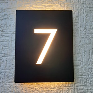 Illuminated House Number Sign, Modern LED Door Numbers, Custom Address Signage, Apartment Door Sign