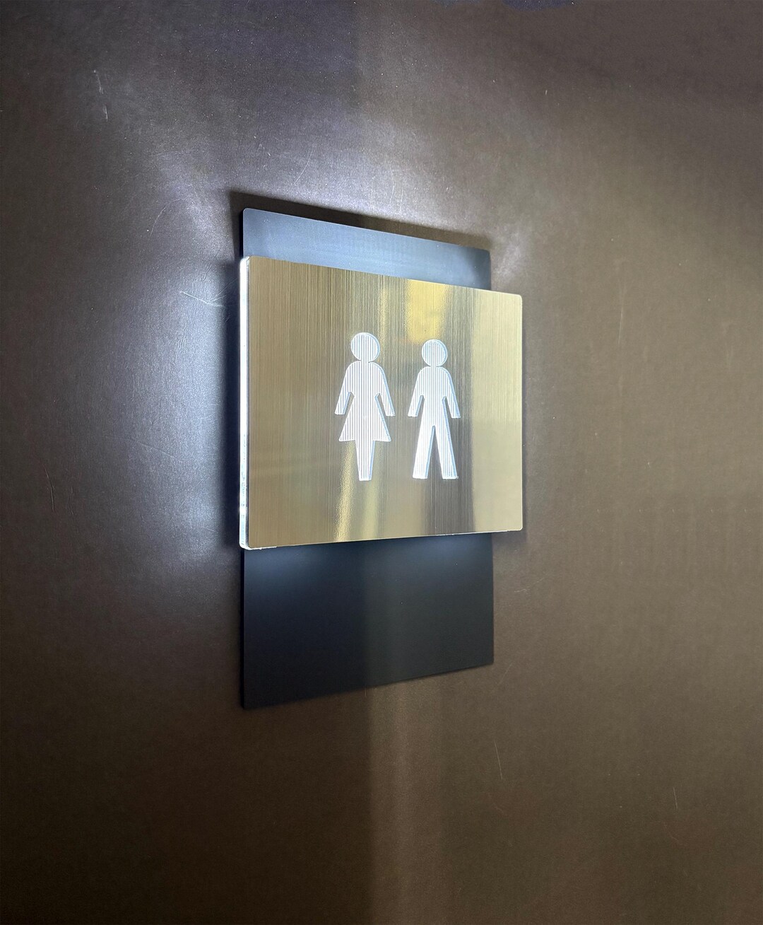 Led Restroom Sign Luminous Restroom Sign, Lighted Toilet Icon, Backlit Bathroom Decor ...