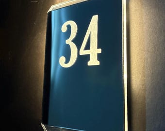 Illuminated House Number Sign, Modern LED Door Numbers, Custom Address Signage, Apartment Door Sign