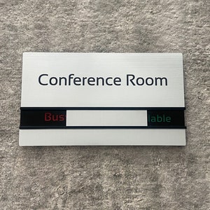 Versatile Conference Room Status Sign, Changeable Busy - Available Indicator, Indoor Door Plate, Custom Office Sign, Directional Plaque