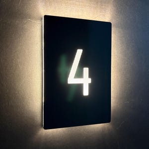Illuminated House Number Sign, Modern LED Door Numbers, Custom Address Signage, Apartment Door Sign