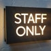 Backlit Staff Only Sign, LED Employees Only Plaque, Personalized ...