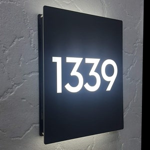 Illuminated House Number Sign, Modern LED Door Numbers, Custom Address Signage, Apartment Door Sign
