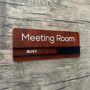 Customizable Meeting Room Status Sign, Moveable Busy - Available Indicator, Door Plate, Indoor Office Sign, Directional Signage