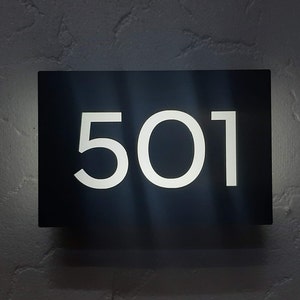 Illuminated House Number Sign, Modern LED Door Numbers, Custom Address Signage, Apartment Door Sign