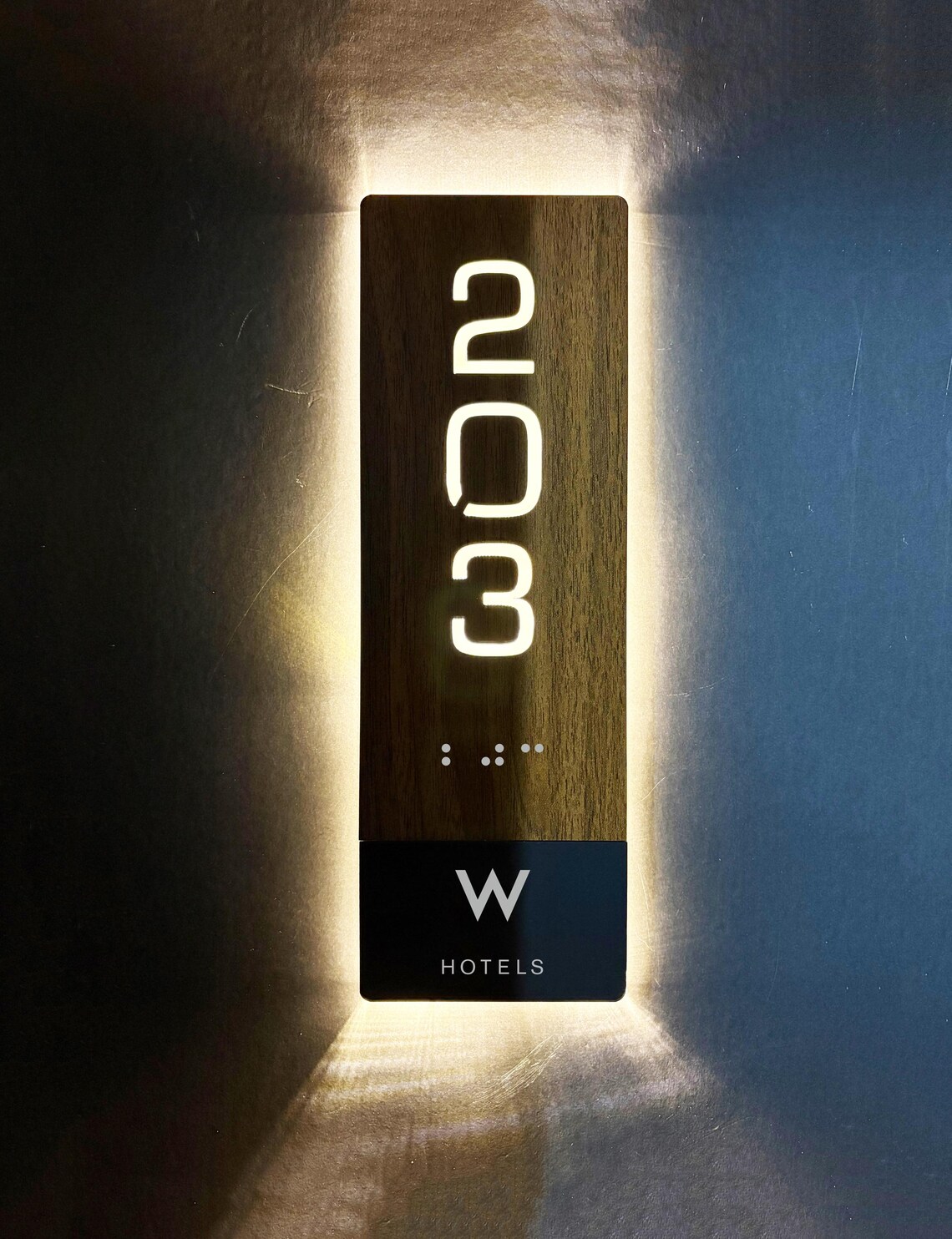 Custom Wooden Door Sign for Hotel, LED Room Number Sign With Your Logo ...