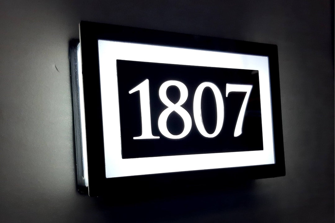 Illuminated House Sign, Modern LED Home Number, Custom Address Sign - Etsy