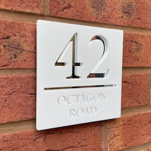 Modern House Number Plaque, Personalized Address Sign, Acrylic Outdoor Number Sign, Custom Door Number, Home Decor, New House Gift