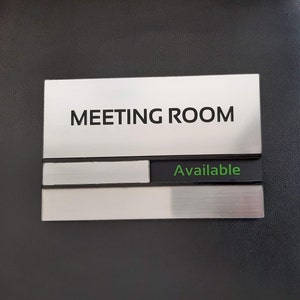 Adjustable Status Meeting Room Sign, Customizable Busy - Available Indicator, Door Plate, Office Sign, Directional Marker