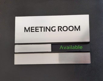 Adjustable Status Meeting Room Sign, Customizable Busy - Available Indicator, Door Plate, Office Sign, Directional Marker, Sliding Sign