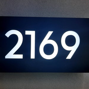 Illuminated House Number Sign, Modern LED Door Numbers, Custom Address Signage, Apartment Door Sign