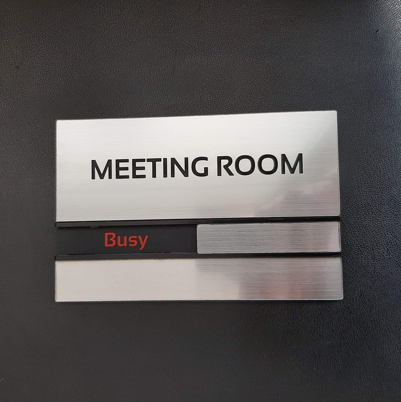 Adjustable Status Meeting Room Sign, Customizable Busy - Available ...