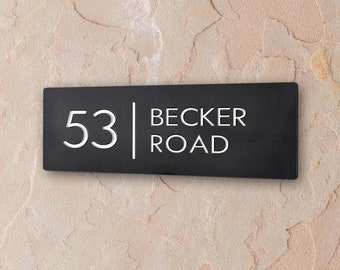 Custom House Sign, Acrylic Door Number Plaque, Modern Black Address Sign, Outdoor Home Number, Home Decor, Housewarming Gift