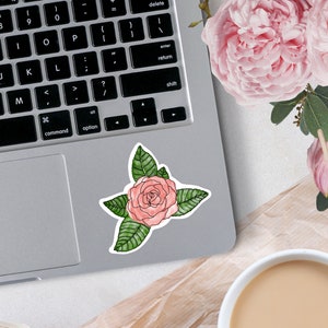 Pink Rose Watercolor Matte Sticker. Flower Sticker. Watercolor Sticker. Sweet Laptop Sticker. Rose Garden Club. Water bottle Sticker. Roses