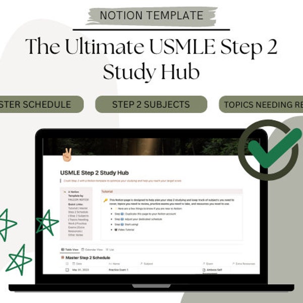 USMLE Step 2 Study Hub (Notion Template For Medical Students)