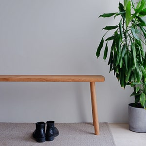 Solid oak bench handmade in Scandi look