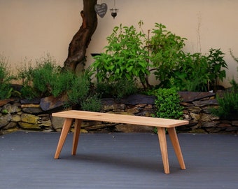 Solid oak bench 118-180 cm handmade