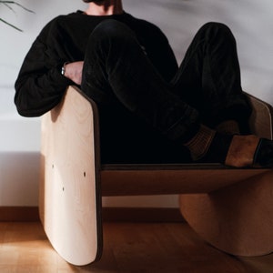 Minimalist rocking chair multiplex birch wood handmade image 6