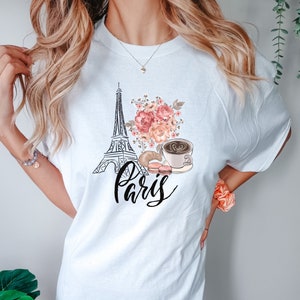 Paris in Spring Shirt, France Travel Eiffel Tower Shirt, Paris Shirt for Girls, Travel Paris T-Shirt, Women's Paris T-Shirt, Gift for Her image 1