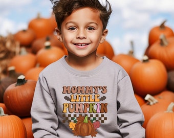 Mommys Little Pumpkin Sweatshirt, Cute Kids Fall Halloween Sweatshirt, Youth Halloween Sweater, Pumpkin Spice Sweater, Fall Child Shirt