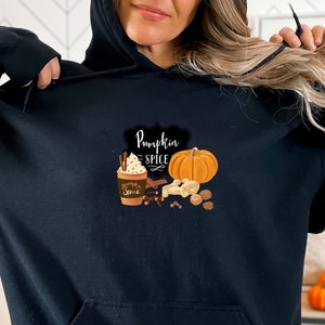Fall Coffee Hoodie, Pumpkin Spice Mama, Halloween Hoodie, Cozy Fall Halloween, Fall Coffee Shirt, Cute Latte Sweatshirts, Thanksgiving Gift