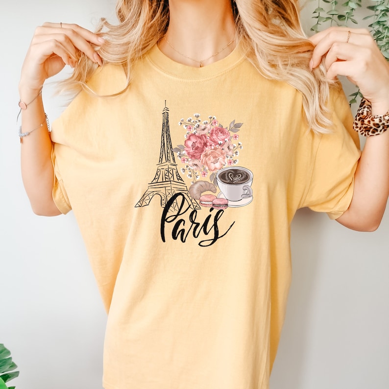 Paris in Spring Shirt, France Travel Eiffel Tower Shirt, Paris Shirt for Girls, Travel Paris T-Shirt, Women's Paris T-Shirt, Gift for Her image 3