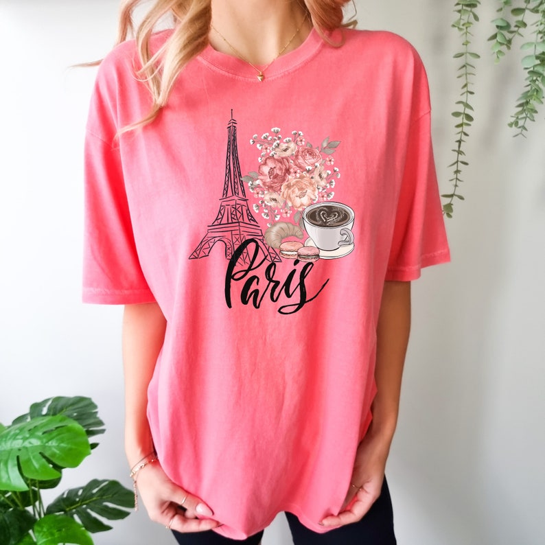 Paris in Spring Shirt, France Travel Eiffel Tower Shirt, Paris Shirt for Girls, Travel Paris T-Shirt, Women's Paris T-Shirt, Gift for Her image 9
