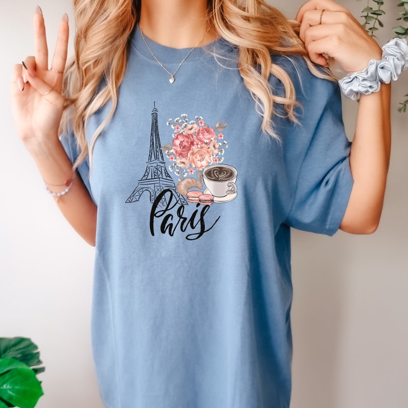 Paris in Spring Shirt, France Travel Eiffel Tower Shirt, Paris Shirt for Girls, Travel Paris T-Shirt, Women's Paris T-Shirt, Gift for Her image 7