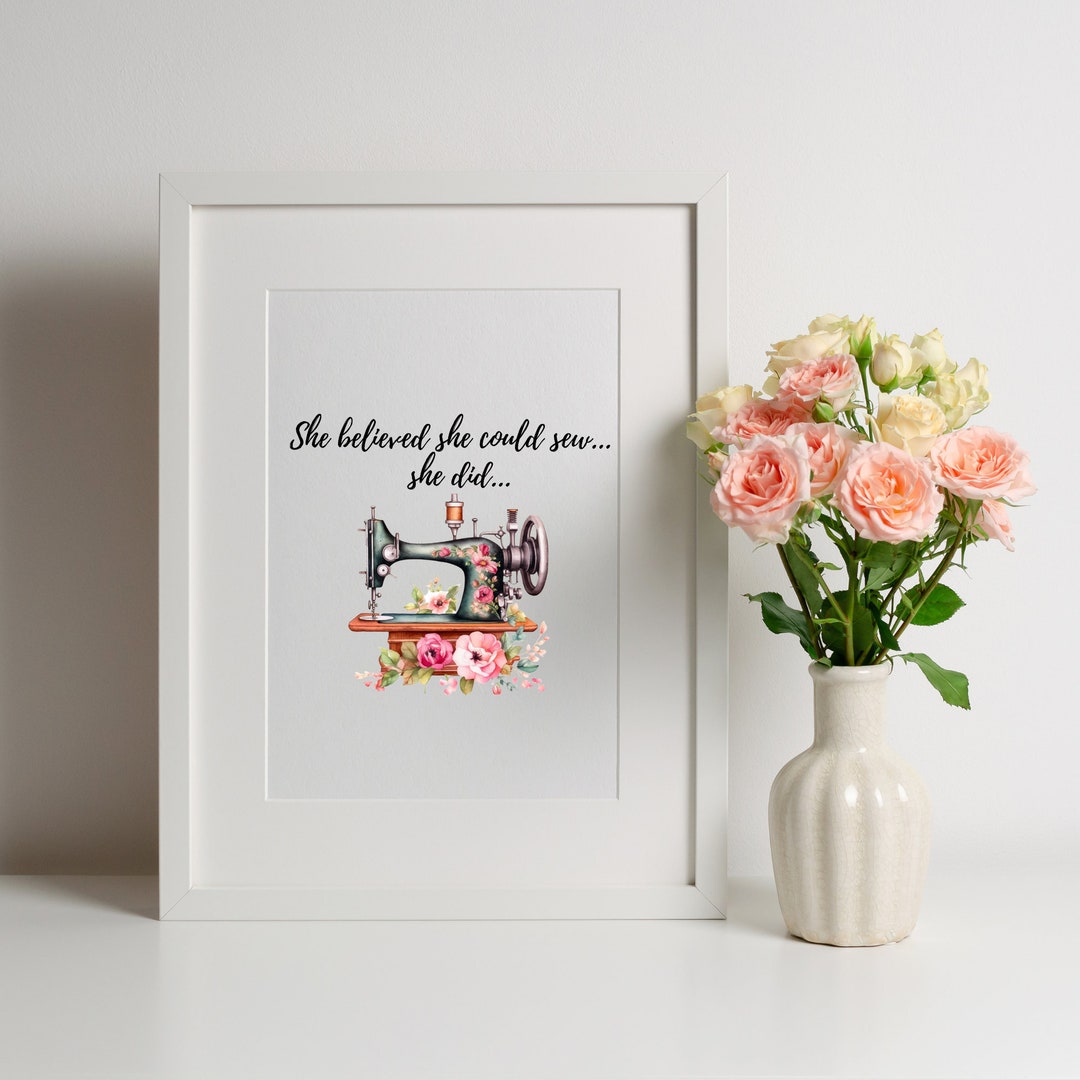 Sewing Room Wall Art, Sewing Lovers Poster, Sewing Mashine Print Art ...