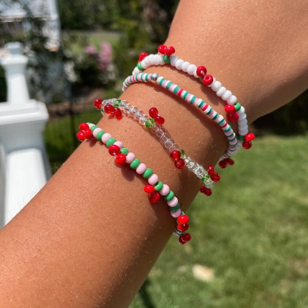 cherry seed bead bracelet!