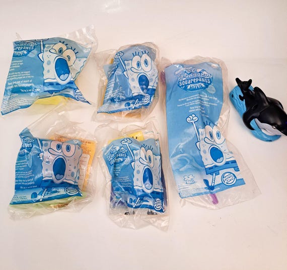 LOT OF 6 2004 Burger King Toys Spongebob Squarepants Movie New in Package Etsy UK