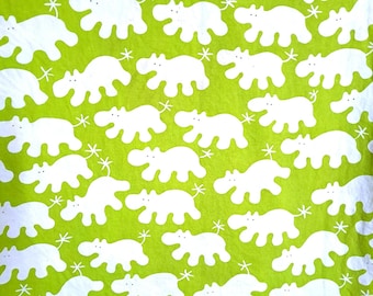 Vintage IKEA Barnslig Flodhast Toddler Duvet Cover Lime Green Hippo Print 1999