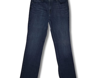 Vintage Levis Straight Leg Jeans Womens 16L Dark Wash Mid Rise Embroidered VTG