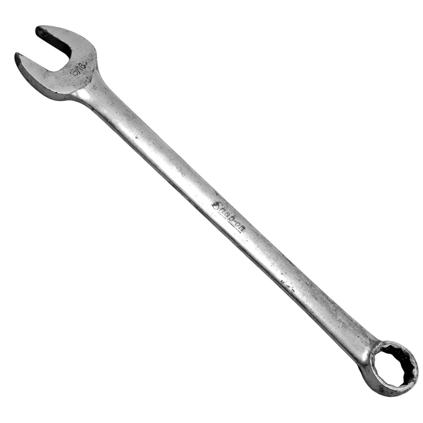 FLZOSPER SAE Wrench 15/16" – 12-Point Box End With 5° Swing Arc, 15° Angled Open End, Polished Chrome Finish, Perfect For Tight Spots