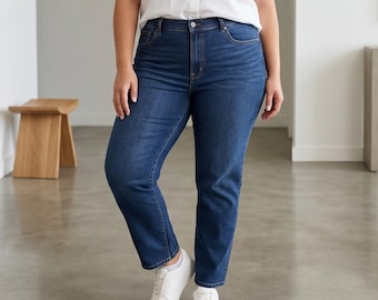 Jordache Cher High Rise Mom Jeans Womens 34 Medium Wash Straight Leg Vintage 90s
