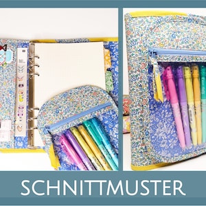 Planner, also good as a scrapbook, bullet journal, sketchbook. 5 inner compartments and one outer pocket - sewing pattern