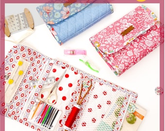 small sewing bag, sewing case also for epp on the go - sewing pattern